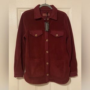 NWT Blank NYC Burgundy Fleece Shacket